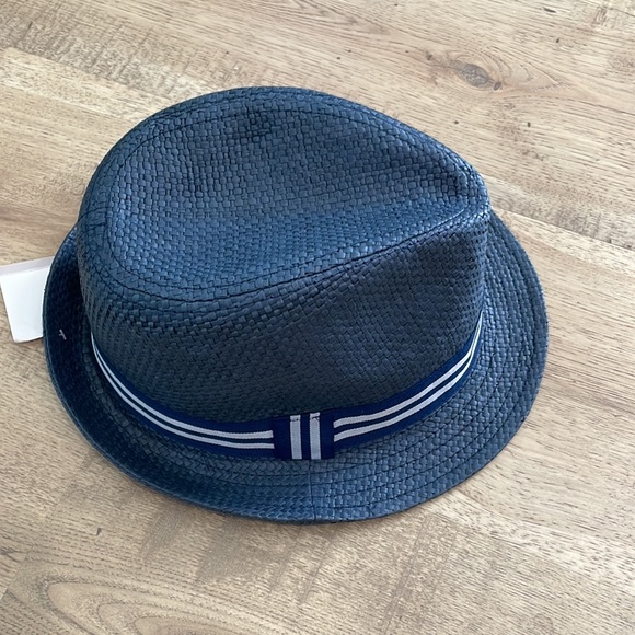 Navy colored fedora | straw material | Unworn - Picture 3 of 6